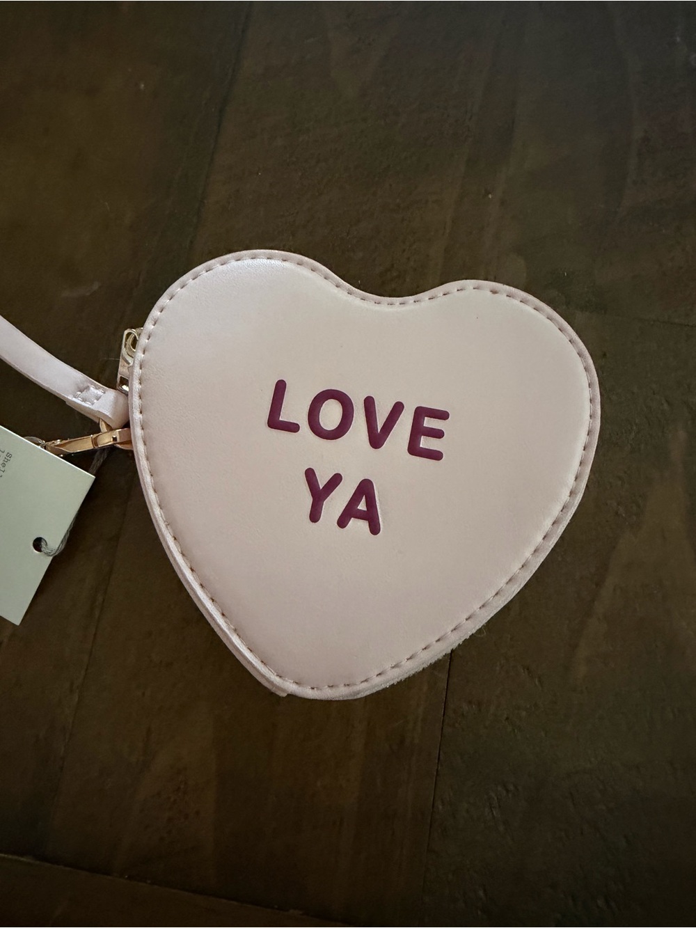 A New Day Pink Heart "Love Ya" Wristlet Wallet Zip Credit Card Holder